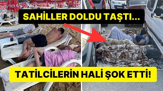 9 Günlük Tatilde Otellerde Yer Olmadığı Halde Denize Gidenlerin Araçlarda Sabahladığı Görüntüler Gündemde