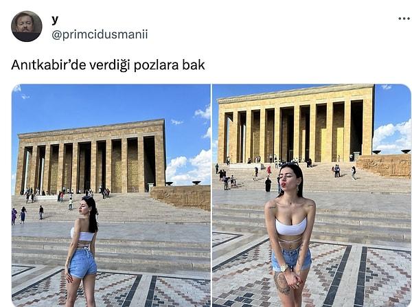 Instagram'ın keşfet bölümünde bu fotoğraflarla karşılaşan bir kullanıcı, genç kadının pozlarını eleştirdi.