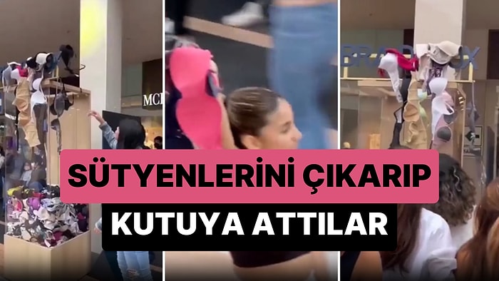 Kadınların Sütyenlerini Çıkarıp AVM'de Bir Kutuya Attıkları Görüntüler Sosyal Medyada Gündem Oldu