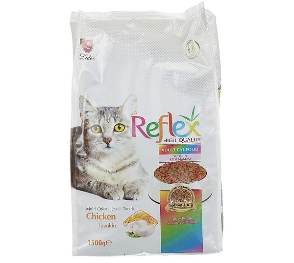 Reflex Yetişkin Kediler için Tavuk Etli, Renkli Taneli Kedi Maması, 1,5 Kg