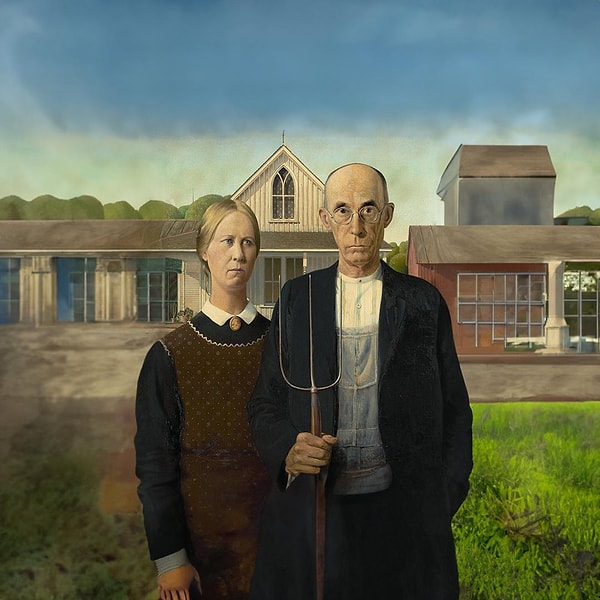 3. Американская готика, Грант Вуд (1930)