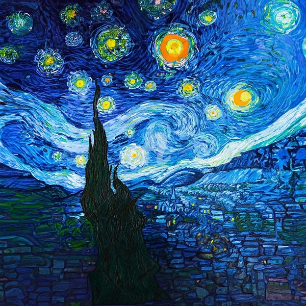 17. Звездная ночь Ван Гога (1889)