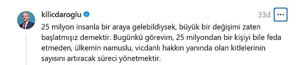 Kılıçdaroğlu, parti Meclis grup konuşmasından bir videoyla ilk paylaşımını da bu 👇 şekilde yaptı.
