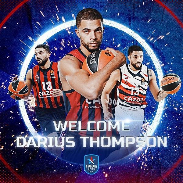 12. Anadolu Efes, geçtiğimiz sezon Baskonia forması giyen Darius Thompson ile 3 yıllık sözleşme imzaladı.