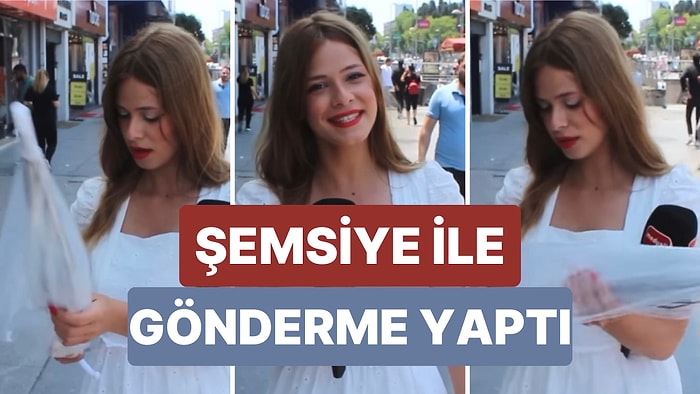 Sokak Röportajında Gelen Zamları Soran Muhabirden Şemsiyeli Tepki: "Açılmıyor, Bir Sıkıntı Var Herhalde"