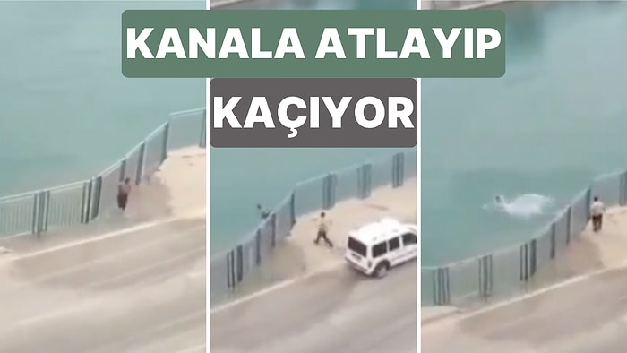 Adana'da Su Kanalından Yoldan Geçen Araçlara Su Atıp Tepki Aldığında da Suya Atlayarak Kaçan Vatandaş