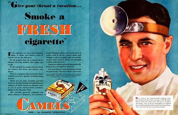 7. "Bir zamanlar sigara, doktorlar tarafından 'stres atmak' için öneriliyordu..."