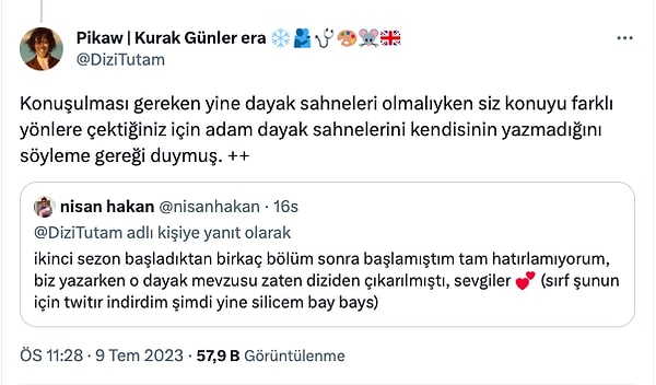 Nisan Hakan'ın açıklamasından sonra paylaşımı yapan Pikaw isimli kullanıcı, konunun bambaşka yerlere çekildiğini ve yanlış anlaşıldığını söyledi.