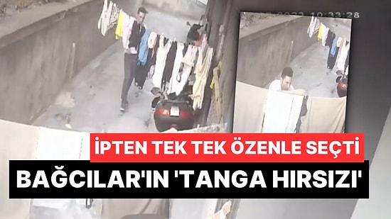 İpteki Kadın İç Çamaşırlarını Çalan Kişi Kameraya Yakalandı
