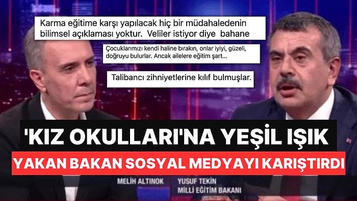 Milli Eğitim Bakanı Yusuf Tekin'in 'Kız Okulları' Açıklamasına Sosyal Medyada Tepki Yağdı