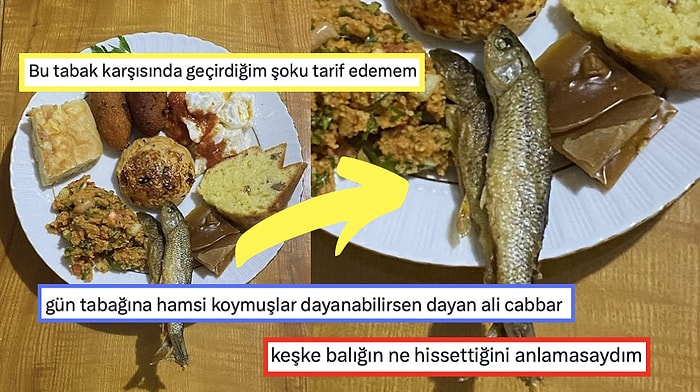 Sosyal Medyada Gün Tabağına Hamsi Koyan Bir Kullanıcı Akıllara Zarar Tabağıyla Herkesin Diline Düştü!