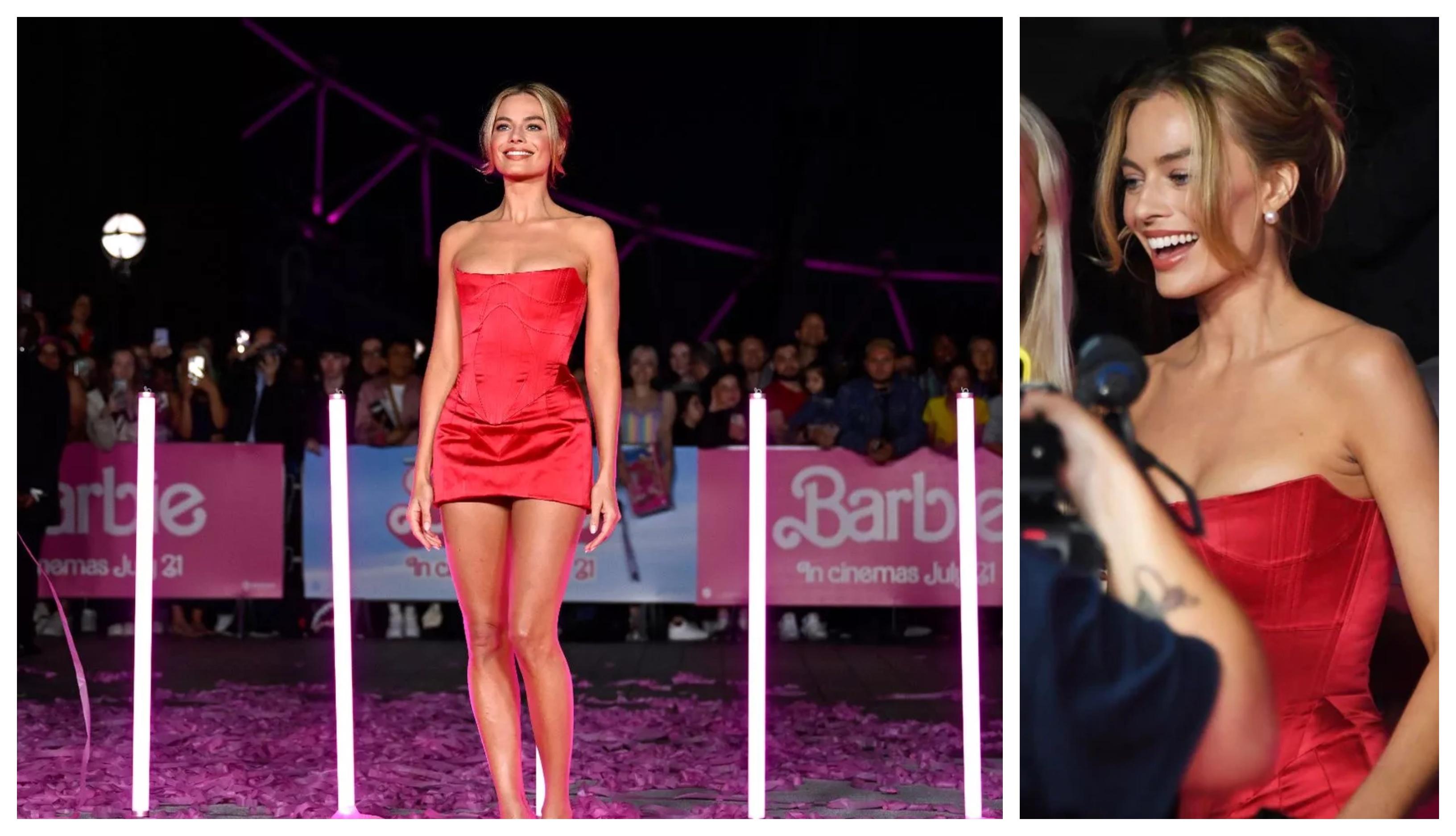 Margot Robbie Stuns in Turkish Designer Dilara Findikoglu at the 'Barbie'  VIP London Photocall