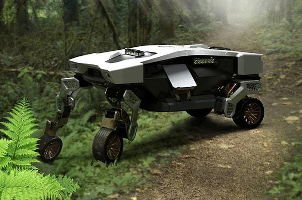 Hyundai'nın Elevate adındaki konsept aracı, tekerleklerle düz yüzeylerde sürülebilecek ve robotik bacaklarla en zorlu arazilerin üstünde yürüyebilecek bir elektrikli araç.