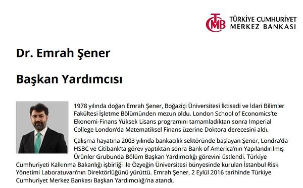 Hafize Gaye Erkan'ın 3 yardımcısından biri olan Emrah Şener, 2016 yılında bu yana görevde kalırken, Murat Çetinkaya döneminde göreve gelerek, 5 başkanla çalışmış oldu.