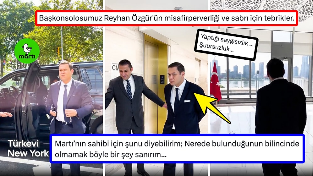Martı'nın CEO'su Oğuz Alper Öktem'in Başkonsolos Karşısında Eline Cebine Atarak Paylaştığı Video Tepki Çekti