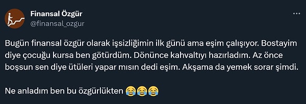 Finansaldan sonra hanımsal özgürlük.