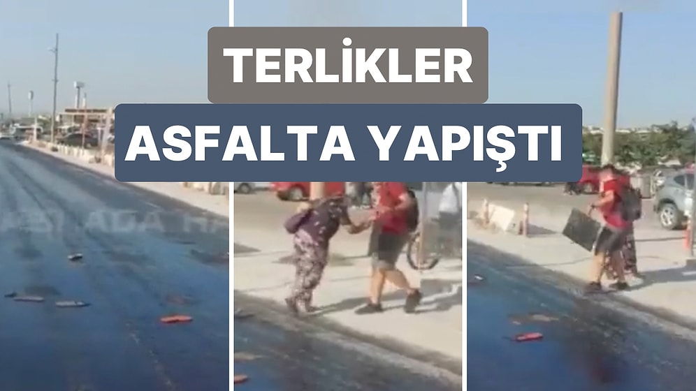 Sıcaklığın 40 Derecenin Üzerine Çıktığı Kuşadası’nda Asfalt Eridi Vatandaşlar Zor Anlar Yaşadı