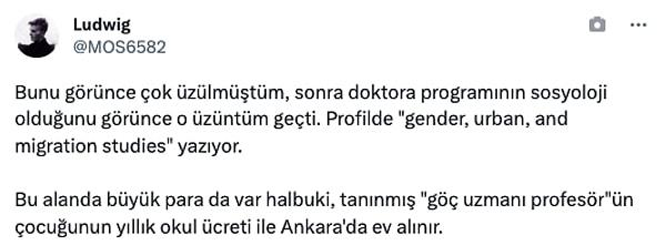 "Bu alanda büyük para da var halbuki, tanınmış "göç uzmanı profesör"ün çocuğunun yıllık okul ücreti ile Ankara'da ev alınır."