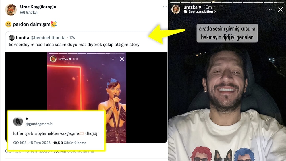 Melike Şahin Konserinde Şarkıya Eşlik Eden Uraz Kaygılaroğlu Hepimizi Gülmekten İnfilak Ettirdi