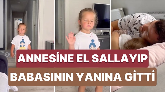 Uyanıp Salona Geldiğinde Kendisini Çağıran Annesine El Sallayıp Soluğu Babasının Yanında Alan Minik Kız