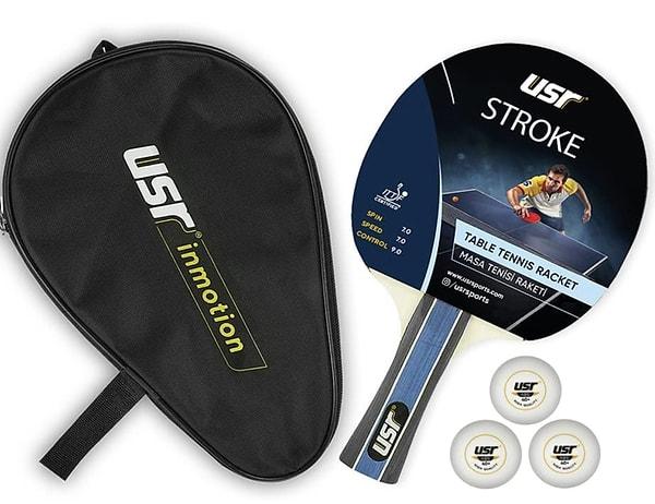 USR Stroke-RC Masa Tenisi Raket + 3 Top + Kılıf Set