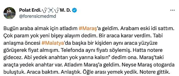 Bugün ise Polat Erdi isimli bir doktor, yaşadığı benzer bir olayı Twitter hesabında paylaşarak viral oldu;