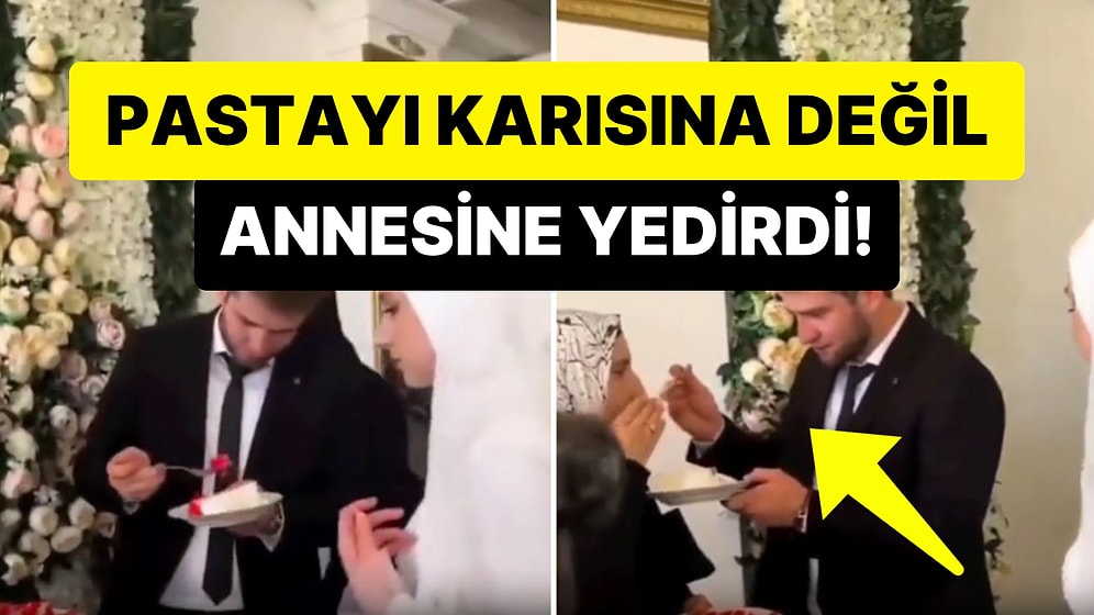 Gelini Dumura Uğratan Hareket: Damat, Düğün Pastasını Karısına Değil Annesine Yedirdi!
