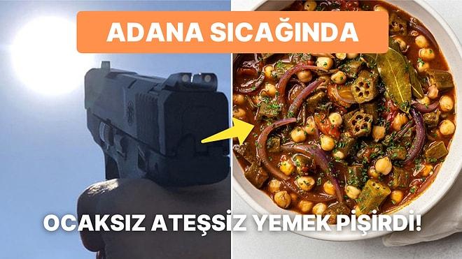 Adana'da Termometreler 52 Dereceyi Gösterince Krizi Fırsata Çevirip Güneşte Yemek Pişirdi!