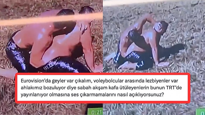 Yağlı Güreş Müsabakasındaki Canlı Yayın Görüntüleri Tartışma Yarattı!