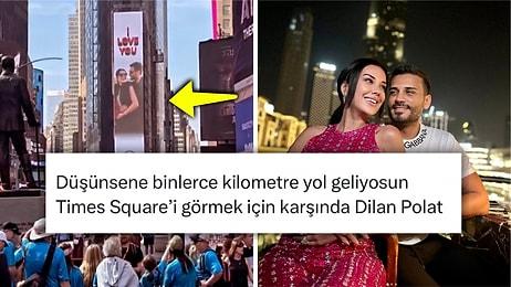 Şimdi Amerika Düşünsün! Engin Polat, Eşi Dilan Polat'ın Doğum Gününü Times Meydanı'na Verdiği Reklamla Kutladı