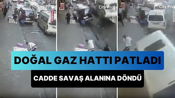 Caddenin Altından Geçen Doğal Gaz Hattı Patladı, Ortalık Savaş Alanına Döndü