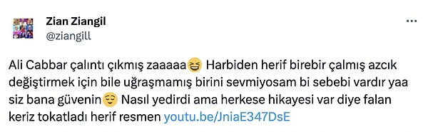 Twitter'daki Zian Ziangil adlı kişi de bu durumu kendisine mal ederek "Emir Can İğrek'i sevmediğini, birini sevmiyorsa bir sebebi olduğunu" söyledi.