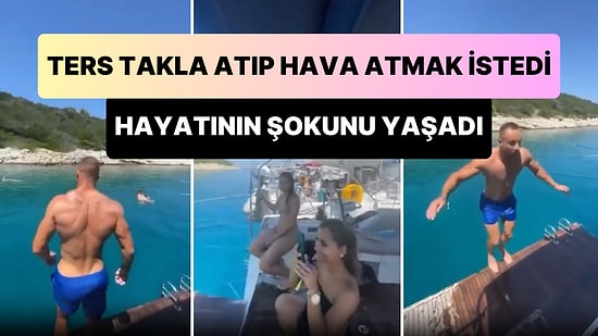 Ters Takla İle Denize Dalıp Hava Atmak İsteyen Adamın Hayatının En Büyük Şokunu Yaşadığı Anlar