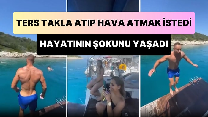 Ters Takla İle Denize Dalıp Hava Atmak İsteyen Adamın Hayatının En Büyük Şokunu Yaşadığı Anlar