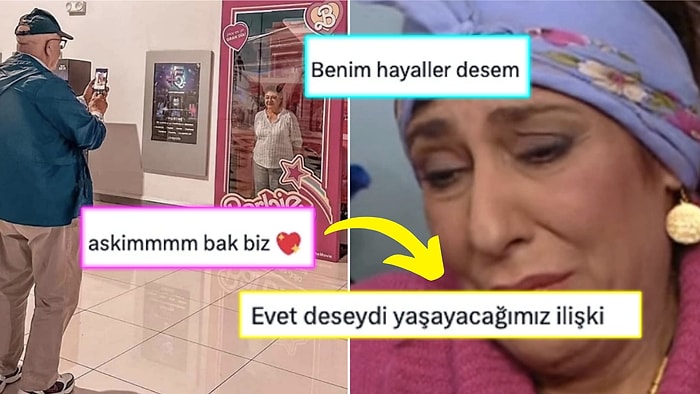 Barbie Filminde Eşinin Fotoğrafını Çeken Yaşlı Amca, Görenleri Hayallere Daldırdı