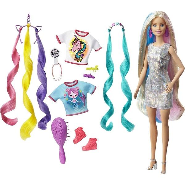 7. Barbie Rengarenk Saçlar Bebeği ve Aksesuarları.