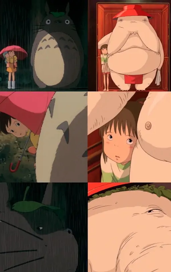 8. Spirited Away, My Neighbour Totoro'ya oldukça net bir gönderme yaptı.