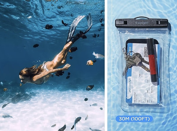 Spigen Aqua Shield Floating WaterProof Universal (Tüm Cihazlarla Uyumlu) IPX8 Sertifikalı Su Geçirmez Yüzer Kılıf