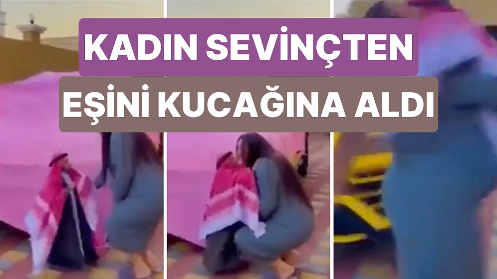 Suudi Arabistanlı İş İnsanı Eşine Lamborghini Hediye Edince Kadın Sevinçten Eşini Kucağına Aldı