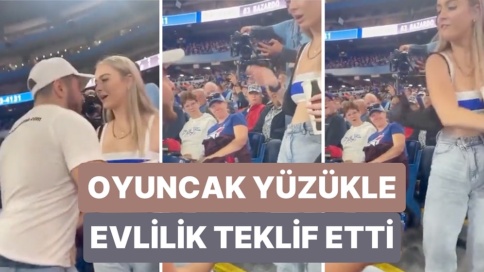 Tribünde Sevgilisine Oyuncak Yüzükle Evlilik Teklifi Şakası Yapmak İsteyen Adam Hayatının Şokunu Yaşadı
