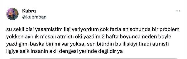 Bunun üstüne kullanıcının ilgi çekmek için sevgilisine ayrılık testi yapmasının bir sorun olduğunu ve haksız olduğunu söyleyen pek çok kullanıcı, konuşmaya tepki vermeye başladı.