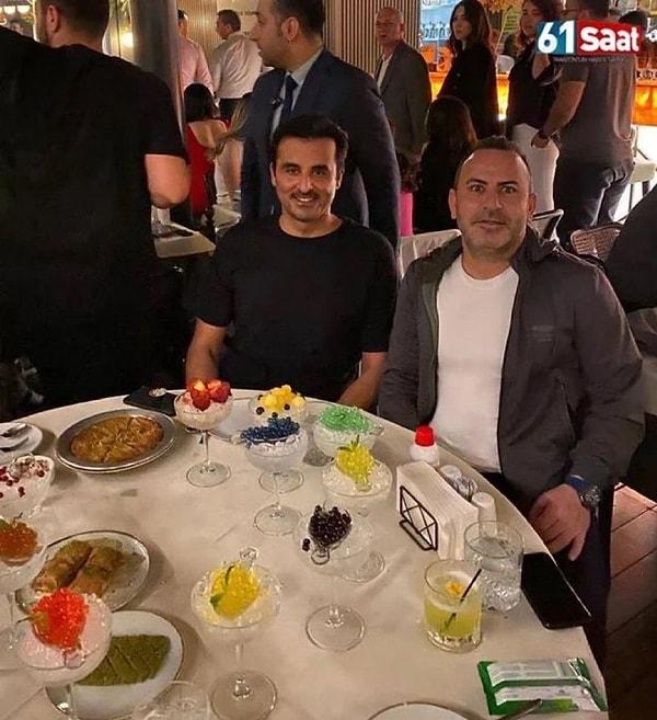 Sosyal medyada Katar Şeyhi'nin, kulübün üst düzey yöneticileriyle de fotoğrafları yayınlandı.