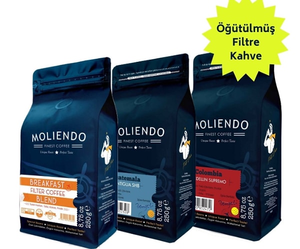 4. Moliendo Finest Coffee Moliendo Popüler Filtre Kahve Avantaj Paketi 3 x 250 gr