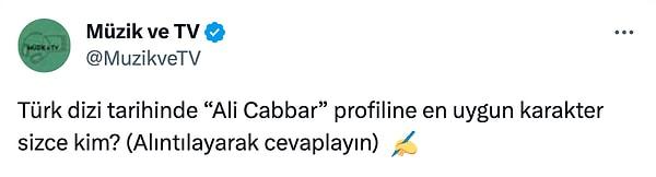 Ve bu akıma tabii ki televizyon sektörü de dahil olmalıydı! Twitter'da @MuzikveTV kullanıcısı, Türk televizyon tarihinin Ali Cabbar'ını sordu.