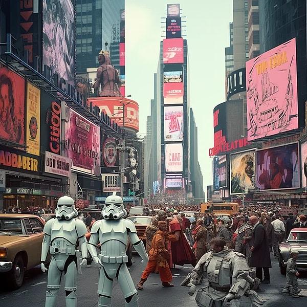 7. Star Wars 1970'li yıllarda Times Meydanı'nda.