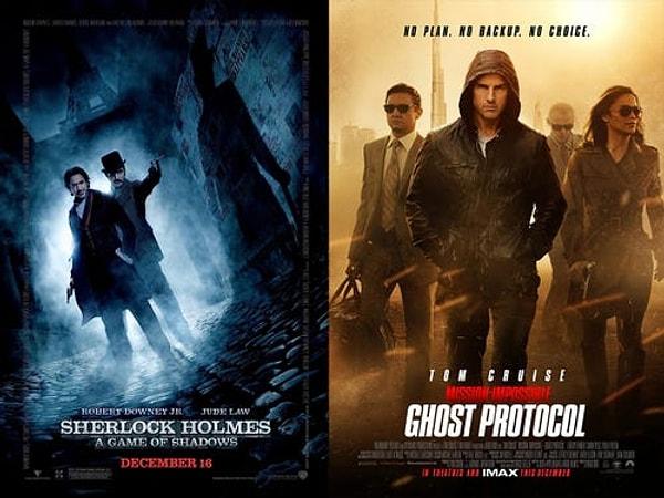 2. "Sherlock Holmes: A Game of Shadows" ve "Mission: Impossible — Ghost Protocol" — 16 Aralık, 2011