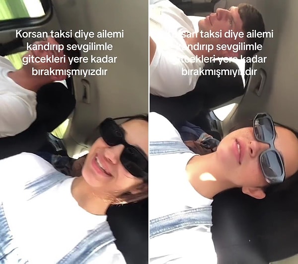 Aracın içerisinde birlikte yolculuk ettikleri anları da kaydeden Zeynep, TikTok'ta yaptığı paylaşım ile viral oldu.