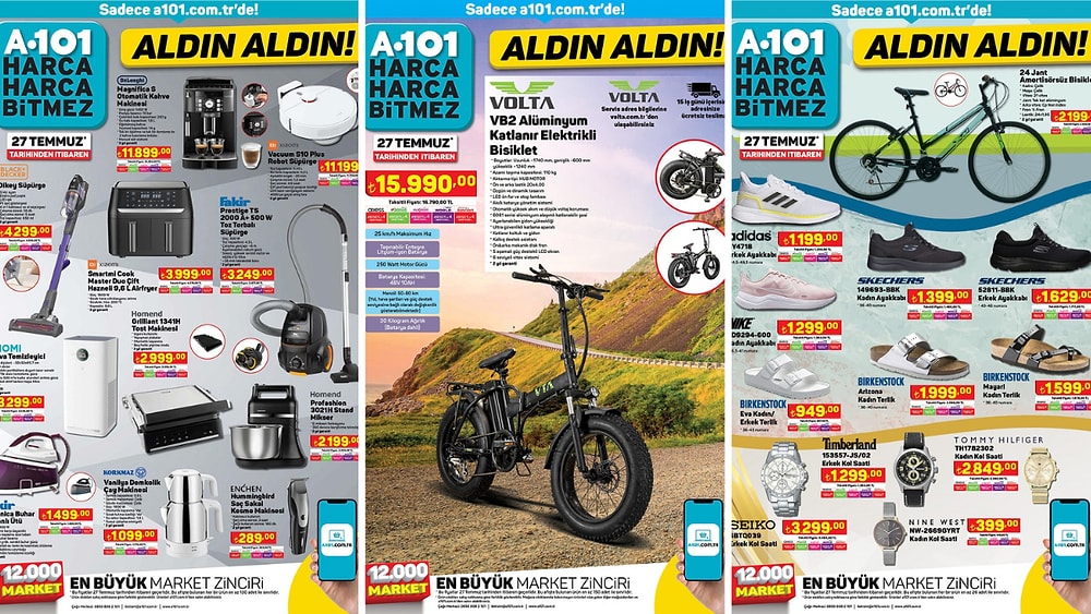 A101'e Katlanır Elektrikli Bisiklet Geliyor! 27 Temmuz 2023 A101 İnternete Özel Aldın Aldın Kataloğu