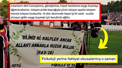 ODTÜ Mezuniyet Töreninde Açtıkları Pankarta Ayet Yazan Psikoloji Öğrencileri Tartışma Yarattı