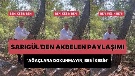 Sarıgül'den Akbelen Paylaşımı: Akbelen Ormanı'nda Ağaca Sarılıp 'Beni Kesin, Ağaçlarıma Dokunmayın' Dedi